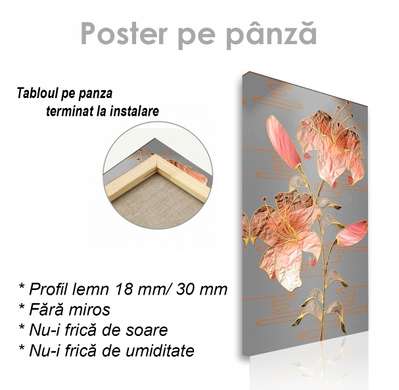 Poster - Crini plini de farmec, 30 x 60 см, Panza pe cadru