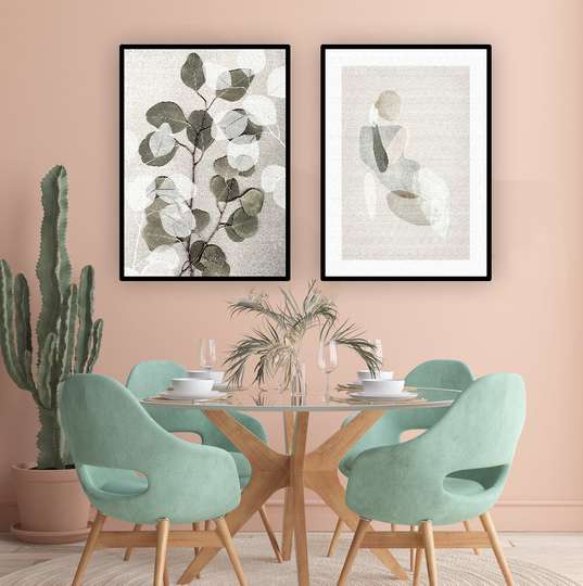 Poster - Tender plants, 60 x 90 см, Framed poster on glass, Sets