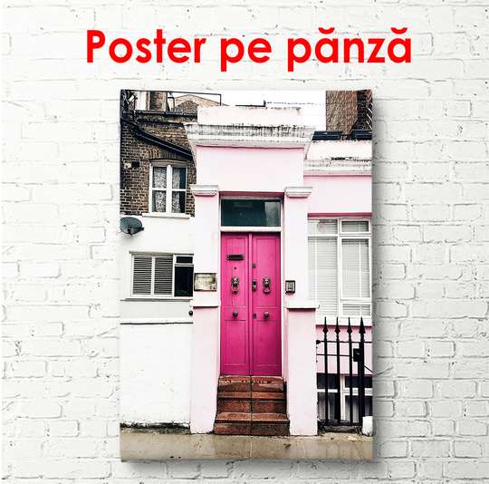Poster - Ușă roz, 60 x 90 см, 30 x 60 см, Panza pe cadru