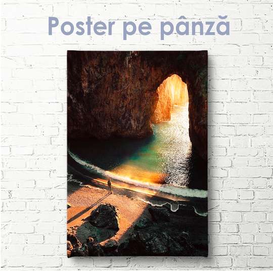 Poster - Exit from the cave, 30 x 45 см, Canvas on frame, Nature