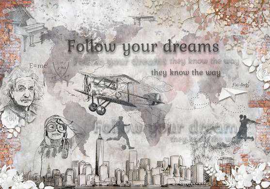 Wall mural in the nursery - Follow the dream
