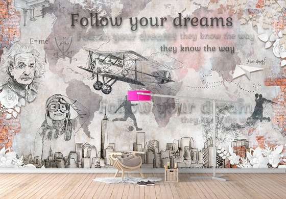 Wall mural in the nursery - Follow the dream