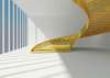 Wall Mural - Yellow stairs on a white background