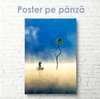 Poster - A man is sailing on a boat, 30 x 60 см, Canvas on frame