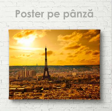 Poster - Parisul- vederea de sus, 45 x 30 см, Panza pe cadru