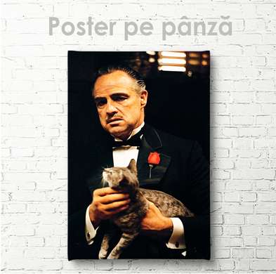 Постер - Крестный отец кадр с фильма, 30 x 45 см, Холст на подрамнике