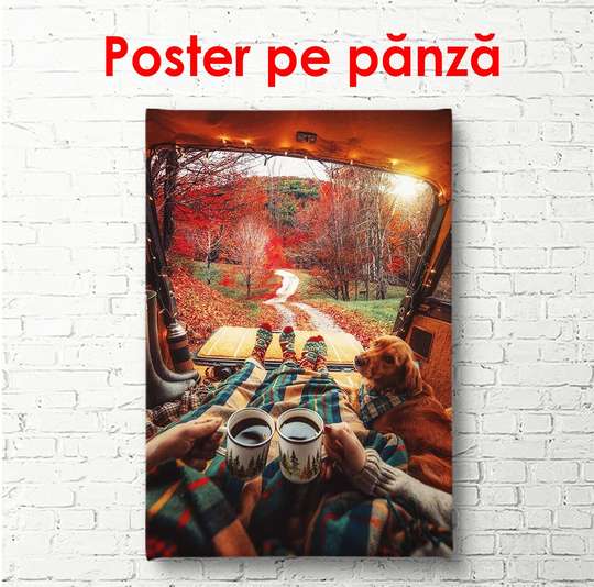 Poster - Autumn day in the forest, 30 x 60 см, Canvas on frame, Nature