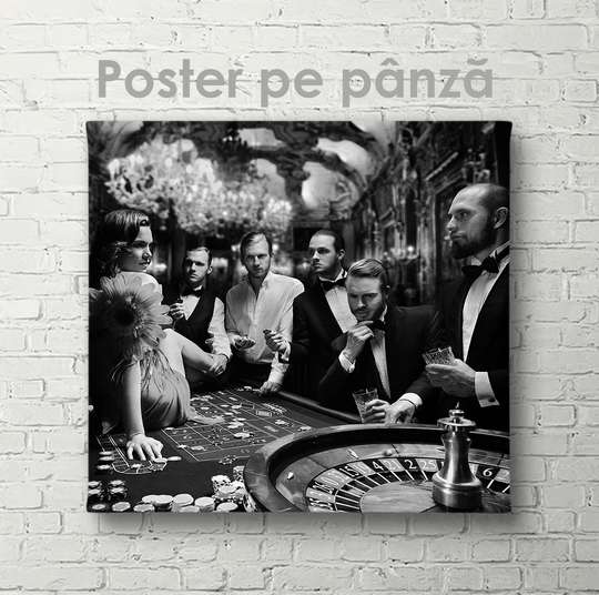 Poster, La masa cu Ruletkă, 40 x 40 см, Panza pe cadru