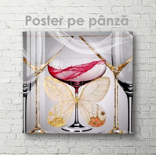 Постер - Гламурный напиток, 40 x 40 см, Холст на подрамнике, Еда и Напитки