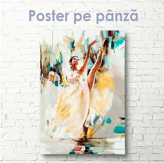 Постер - Портрет балерины, 30 x 60 см, Холст на подрамнике, Разные