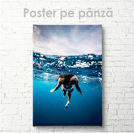 Постер, В океане, 30 x 45 см, Холст на подрамнике
