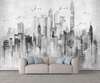Wall Mural - Painted city on a white wall background
