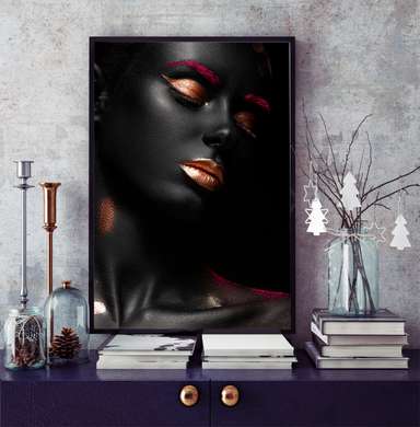 Poster - Bright makeup, 30 x 60 см, Canvas on frame
