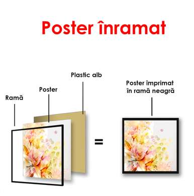 Poster - Aranjament floral, 100 x 100 см, Poster înrămat