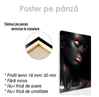 Poster - Bright makeup, 30 x 60 см, Canvas on frame