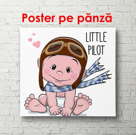 Poster - Little Pilot, 100 x 100 см, Framed poster, For Kids