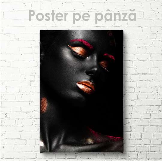 Постер - Яркий макияж, 30 x 60 см, Холст на подрамнике, Гламур