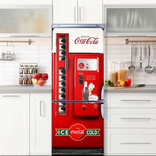 Stickere 3D pentru uși, CocaCola, 60 x 90cm, Autocolant pentru Usi