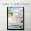 Poster - Hotel pool, 30 x 45 см, Canvas on frame