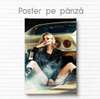 Poster - Girl next to the car, 30 x 45 см, Canvas on frame, Nude
