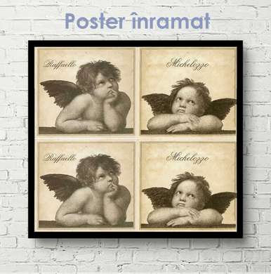 Poster - Îngeri drăguți, 40 x 40 см, Panza pe cadru