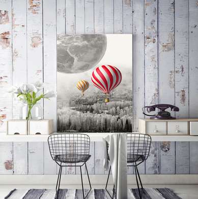 Постер - Воздушный шар, 30 x 45 см, Холст на подрамнике