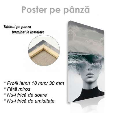 Poster - În gândul său, 30 x 60 см, Panza pe cadru