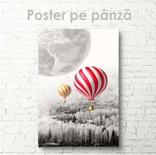 Постер - Воздушный шар, 30 x 45 см, Холст на подрамнике