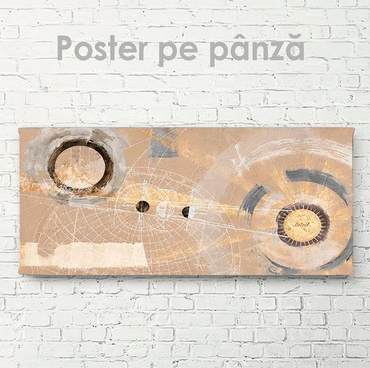 Poster, Abstracție retro al cosmosului, 60 x 30 см, Panza pe cadru