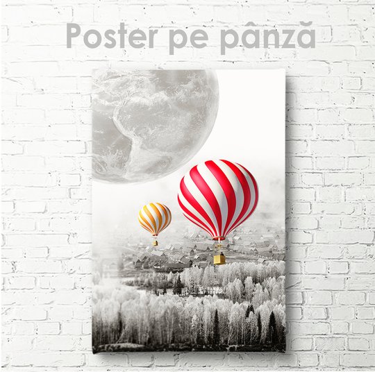 Постер, Воздушный шар, 30 x 45 см, Холст на подрамнике