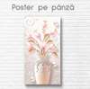 Постер - Ваза с розовыми тюльпанами, 30 x 60 см, Холст на подрамнике, Цветы