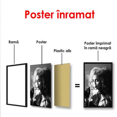 Poster - Portretul Madonnei cu o țigară, 60 x 90 см, Poster înrămat