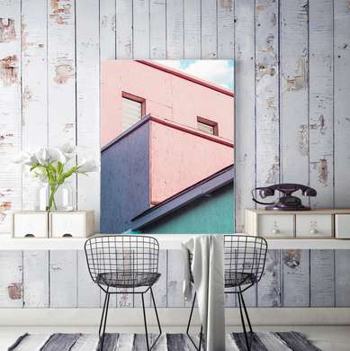 Poster - Pink house, 30 x 45 см, Canvas on frame, Minimalism