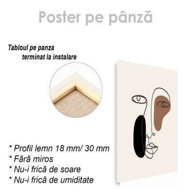 Poster - Conturul feței 2, 30 x 45 см, Panza pe cadru