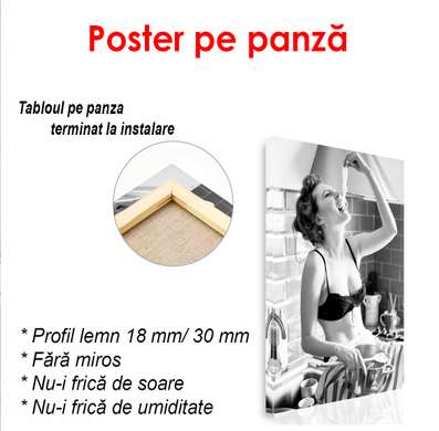 Poster - Model care mănâncă spaghete, 60 x 90 см, Poster înrămat