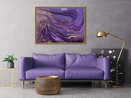 Framed Painting - Violet fluid art 1, 75 x 50 см