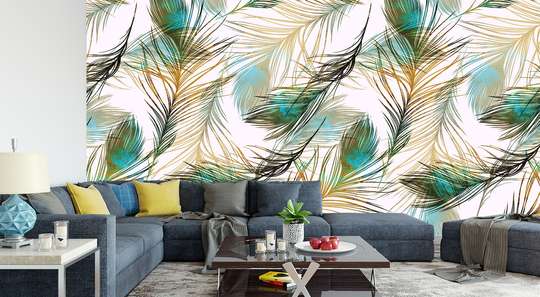 Wall Mural - Peacock feathers