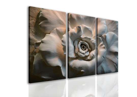 Tablou Pe Panza Multicanvas, Floare 3D., 70 x 50