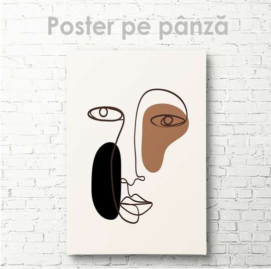 Постер, Контур лица 2, 30 x 45 см, Холст на подрамнике