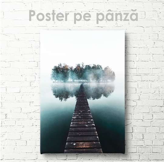 Постер - Мост в острову, 30 x 45 см, Холст на подрамнике, Природа