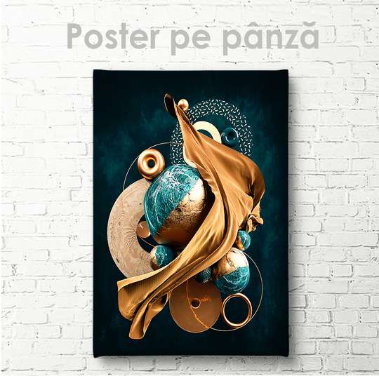 Poster - Abstract circles and spheres, 30 x 45 см, Canvas on frame, Abstract