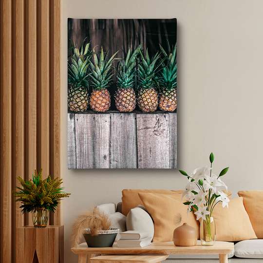 Poster - Ananas pe raft, 30 x 45 см, Panza pe cadru, Alimente și Băuturi