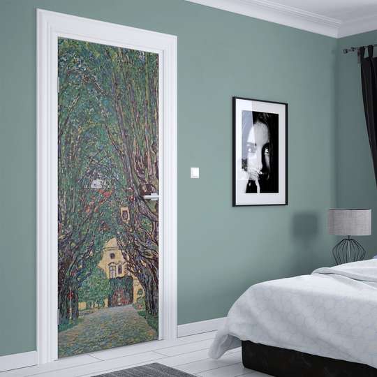 3Д наклейка на дверь, Аллея- Gustav Klimt, СТИКЕРЫ/Стикеры на дверь