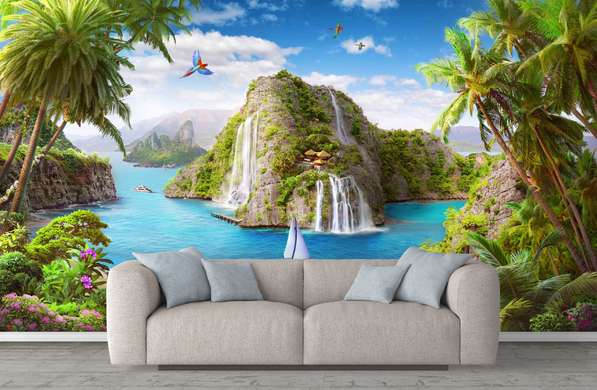 Wall Mural - Exit from the jungle to paradise