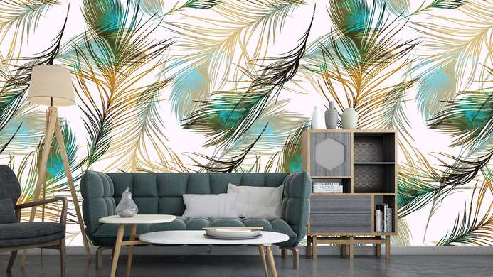 Wall Mural - Peacock feathers