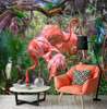 Fototapet - Flamingo în junglă