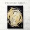 Poster - Cerc auriu abstract, 30 x 45 см, Panza pe cadru