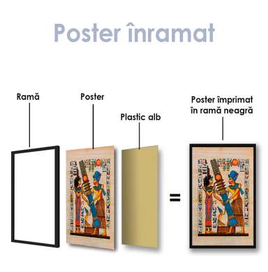 Poster - Desen egiptean, 30 x 60 см, Panza pe cadru