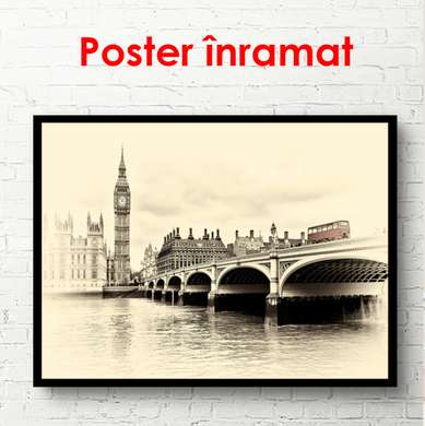 Poster - London Bridge, 60 x 30 см, Panza pe cadru