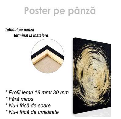 Poster - Cerc auriu abstract, 30 x 45 см, Panza pe cadru